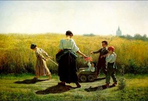 Жюль Бретон. На работу в поля (1884)