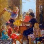 Время оторванных половинок Варвара Раевская-Рутковская. Эвакуация детей (эскиз, 1942)